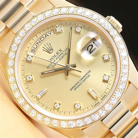 rolex 18238 champagne dial|Rolex diamond dial.